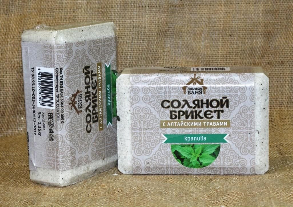 Соляной брикет Соляная баня с Алтайскими травами Крапива - 0min