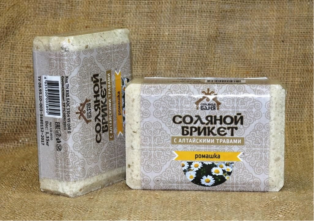 Соляной брикет, "Соляная баня" с Алтайскими травами "Ромашка" - 0min