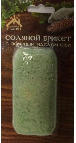 Соляной брикет «Соляная баня» Мини с эфирным маслом Ель - 0min