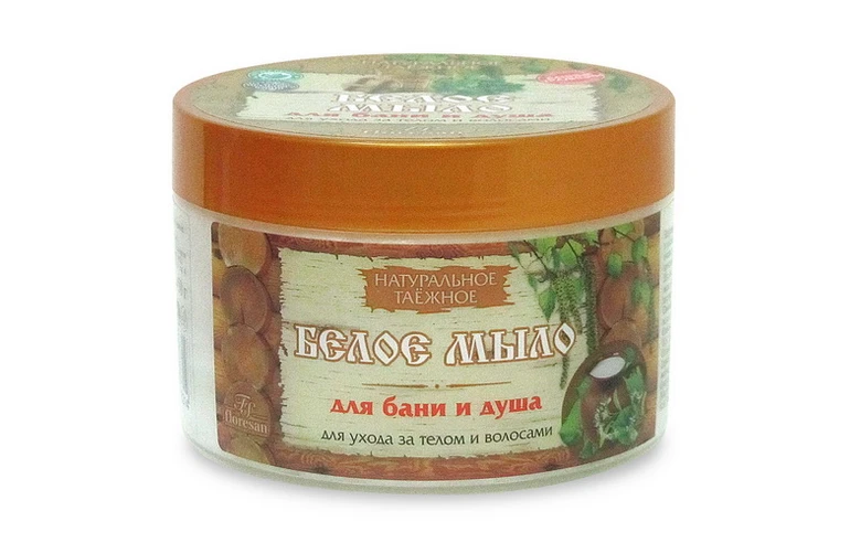 Мыло для бани и душа, натуральное таежное Белое, 450 г