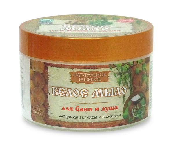 Мыло для бани и душа, натуральное таежное Белое, 450 г - 0min