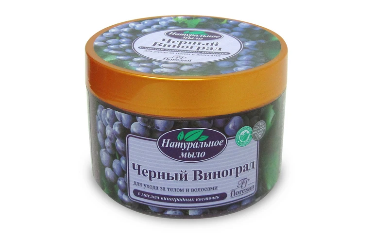Натуральное мыло для ухода за телом и волосами Черный виноград, 450 г