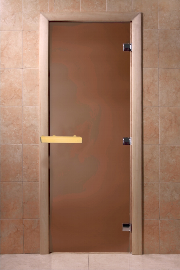 Стеклянная дверь для бани Doorwood Матовая Бронза 6 мм 700x1900 - 0min