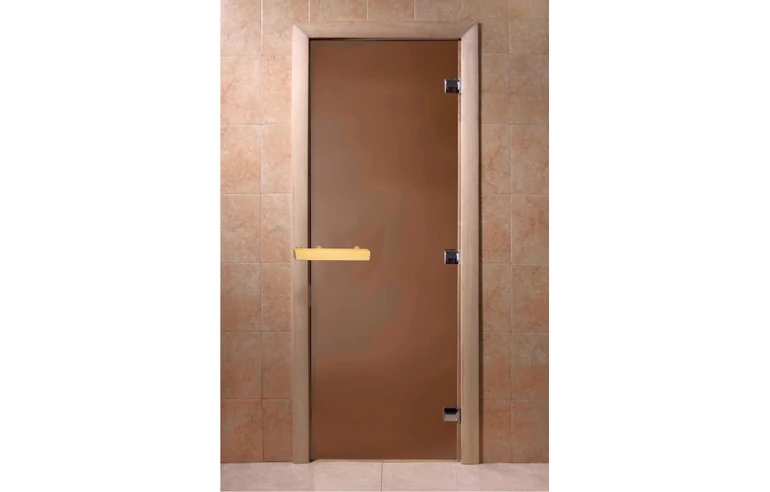 Стеклянная дверь для бани Doorwood Матовая Бронза 6 мм 700x1900
