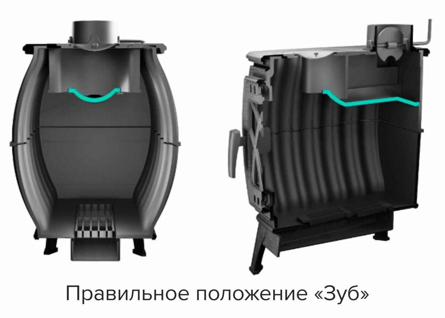 Печь отопительно-варочная "Бахта" чёрная - 4min