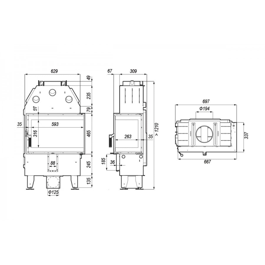 Каминная топка Defro Home Intra SM BL SLIM - 2min