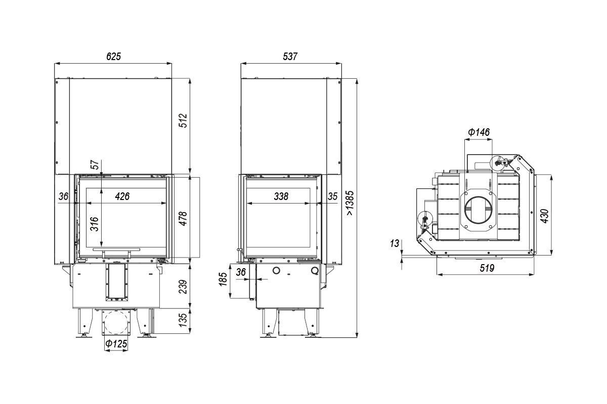 Каминная топка Defro Home Intra XSM BL MINI G - 1min
