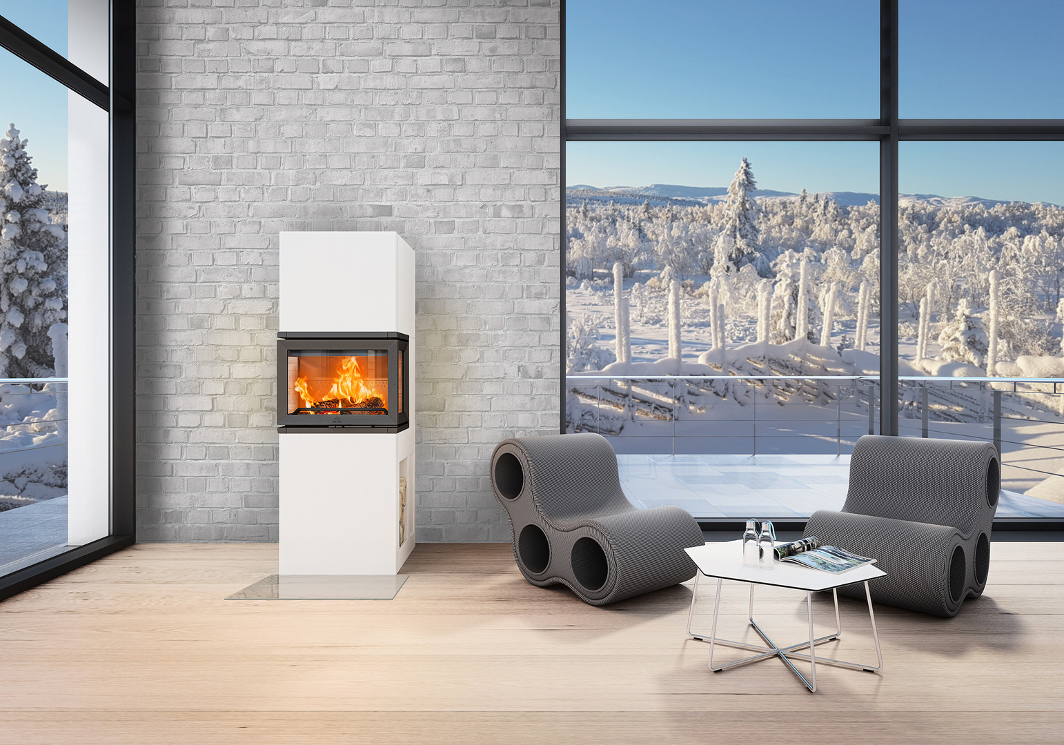 Печь - камин JOTUL FS 520 FRL - 1min
