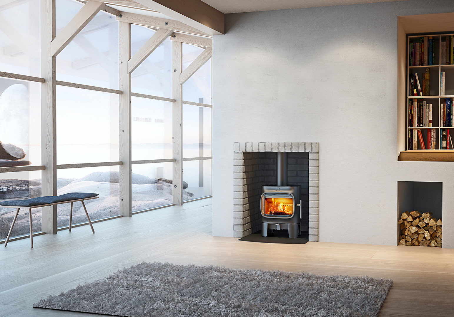 Печь - камин JOTUL F 105 R SL - 1min