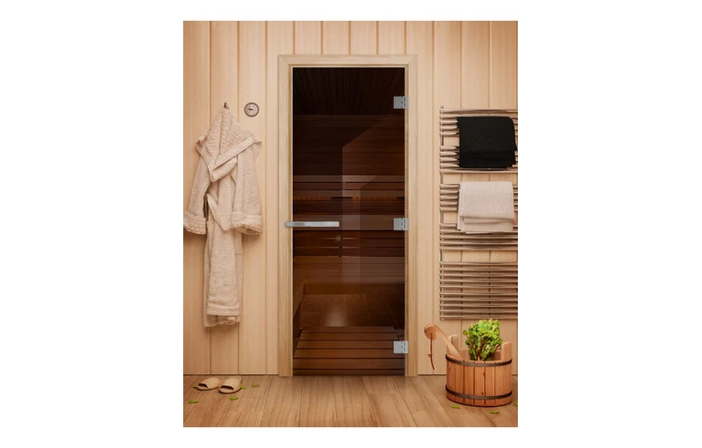 Стеклянная дверь для бани Doorwood  ЭТАЛОН Бронза