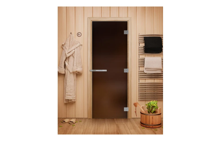 Стеклянная дверь для бани Doorwood  ЭТАЛОН Матовая бронза