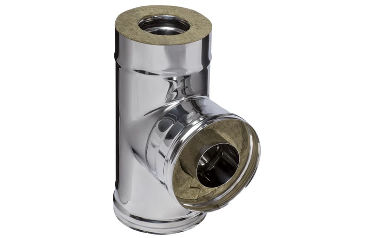 Ferrum GS сэндвич-тройник 90&deg; (430/0,5мм + нерж.) Ф100х200