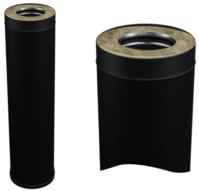 Ferrum Blackside сэндвич 1,0 м (430/0,8мм + нерж/эмаль) Ф115х200 - 0min