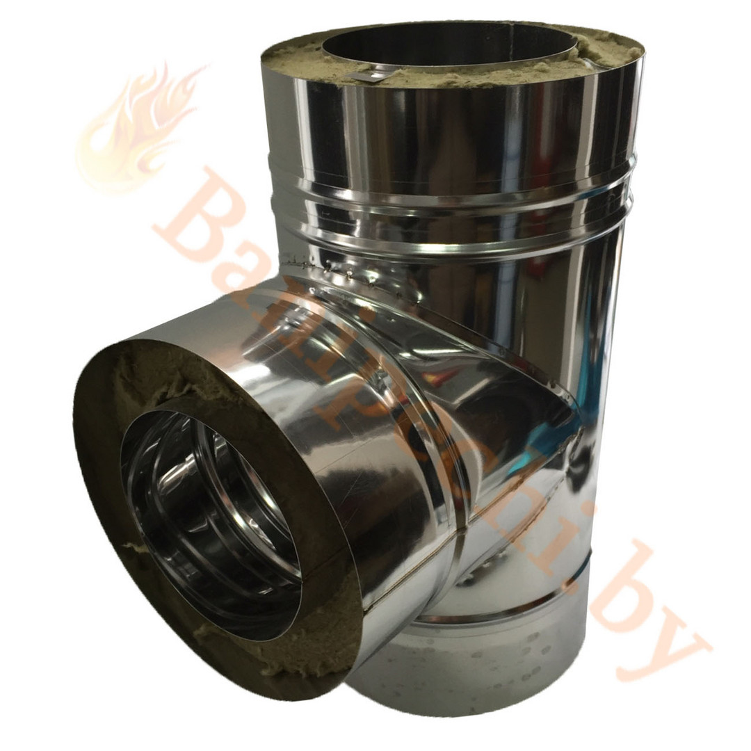 Сэндвич-тройник 90° Феролайф (304/0,5мм) ф100 х 200 - 0min