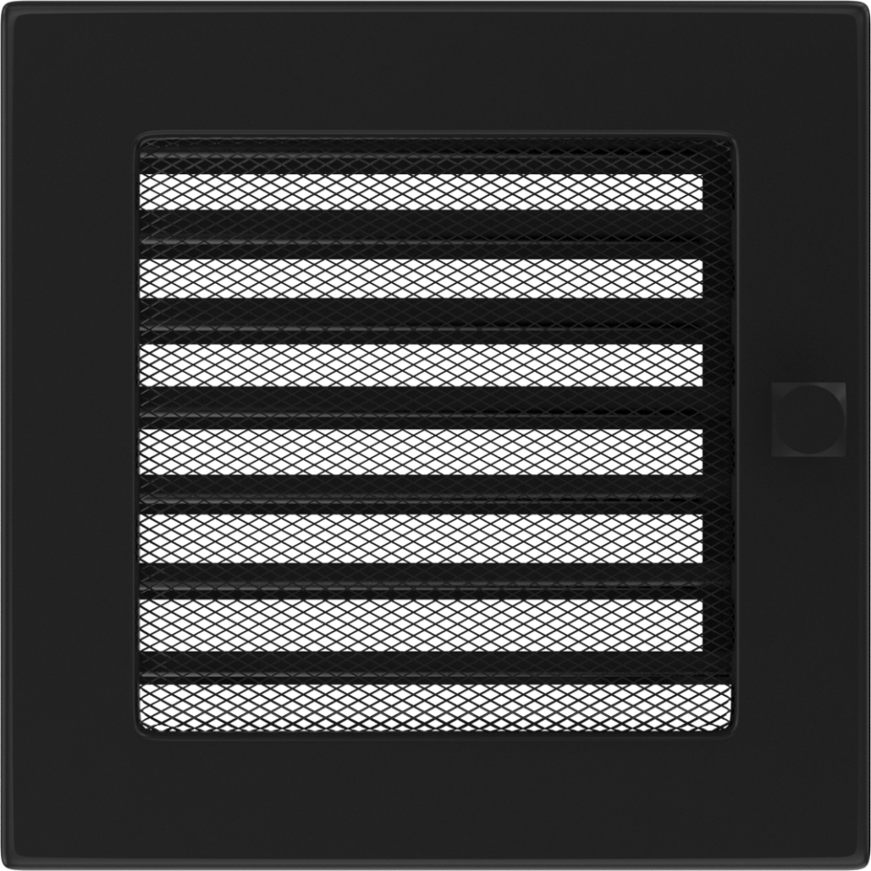 Решетка вентиляционная Чёрная 17x17 с жалюзи - 0min