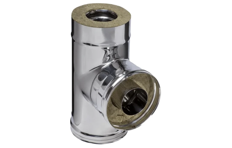 Ferrum HF сэндвич-тройник 90&deg; (430/0,8мм + нерж.) Ф130х200